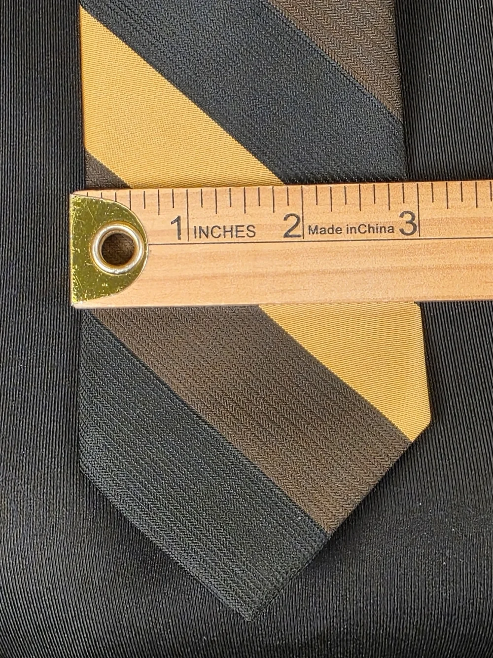 Towncraft Gold Black Striped Tie 3” Classic 90s Retro